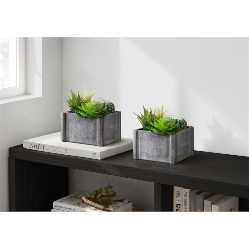 Pemberly Row Set of 2 Artificial Succulents 8