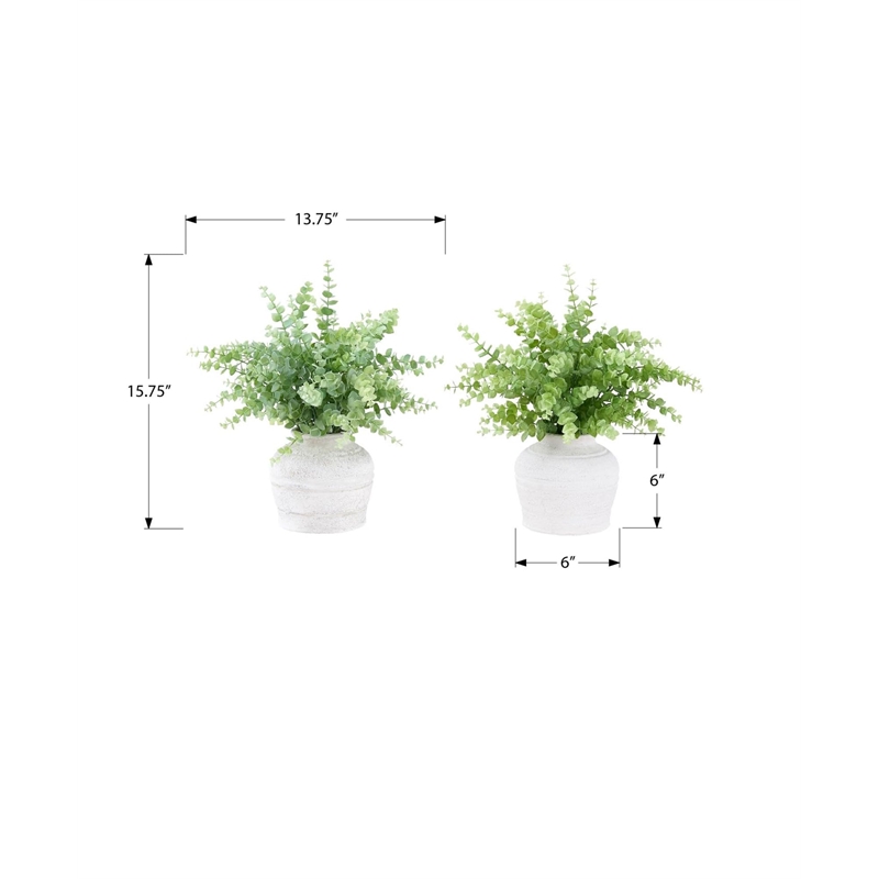 Pemberly Row Set of 2 Artificial Eucalyptus Plants 16