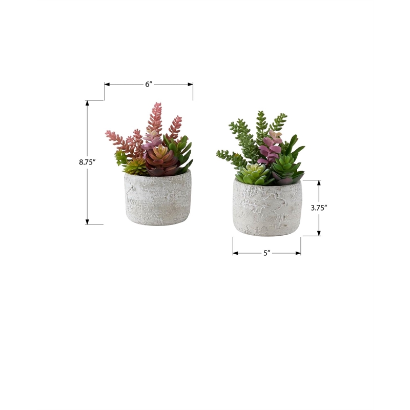 Pemberly Row Set of 2 Artificial Succulents 9