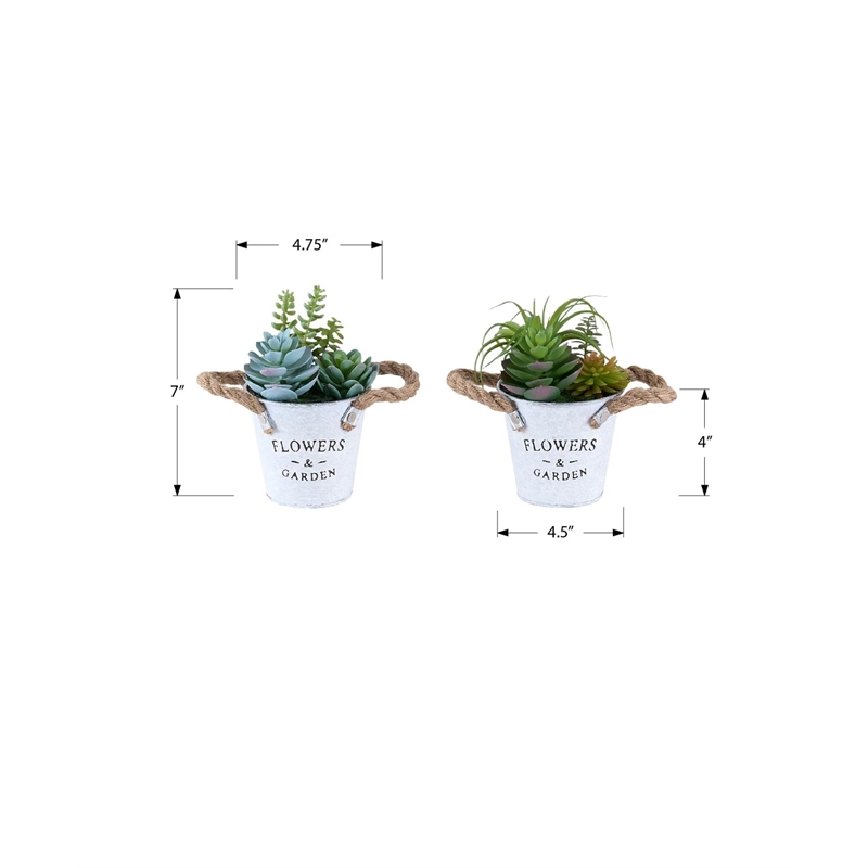 Pemberly Row Set of 2 Artificial Succulents 7