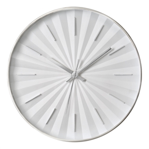 Pemberly Row 12&quot Round Contemporary Wall Clock in White with Starburst Design