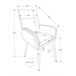 Pemberly Row Set of 2 Upholstered Dining Chairs in Taupe Faux Leather