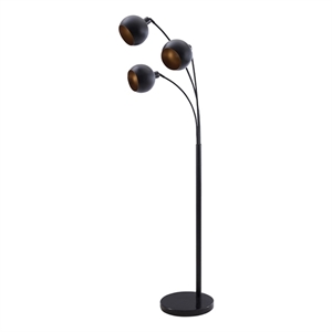 Pemberly Row 71&quot Black Metal Floor Lamp with Marble Base and Tilt Shade