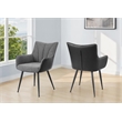 Pemberly Row Set of 2 Upholstered Dining Chairs in Dark Gray Fabric