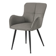 Pemberly Row Set of 2 Tufted Dining Chairs in Gray Suede-Look Upholstery