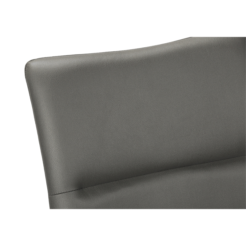 Pemberly Row Set of 2 Upholstered Dining Chairs in Gray Faux Leather