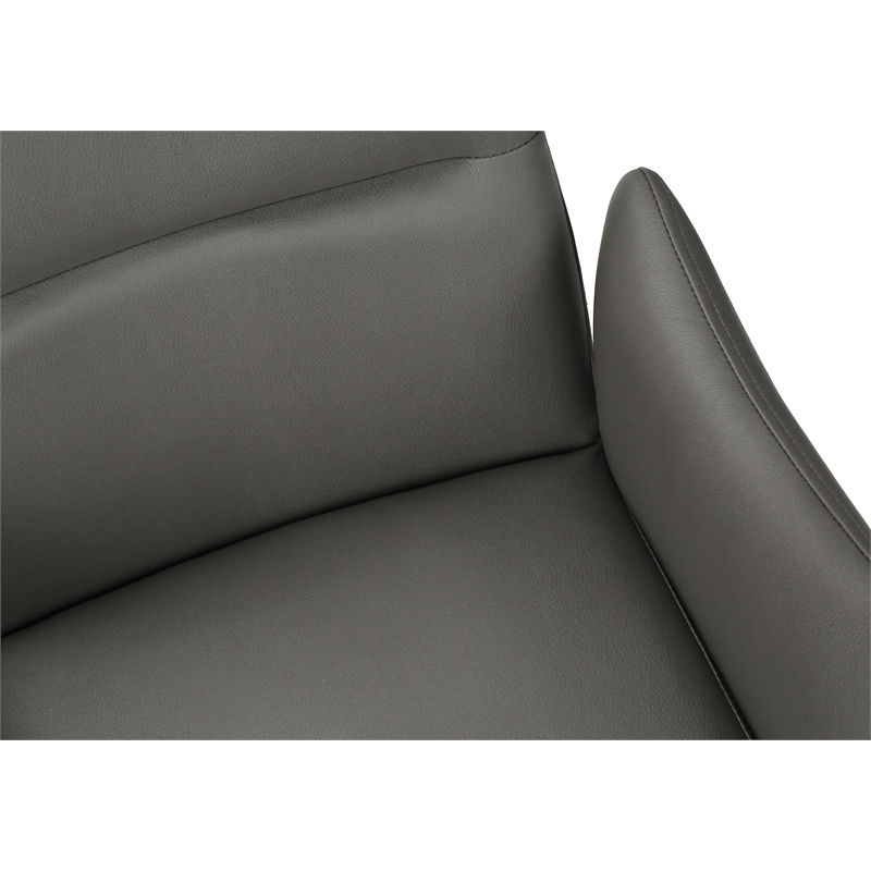 Pemberly Row Set of 2 Upholstered Dining Chairs in Gray Faux Leather