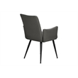 Pemberly Row Set of 2 Upholstered Dining Chairs in Gray Faux Leather