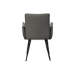 Pemberly Row Set of 2 Upholstered Dining Chairs in Gray Faux Leather