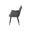 Pemberly Row Set of 2 Upholstered Dining Chairs in Gray Faux Leather