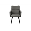 Pemberly Row Set of 2 Upholstered Dining Chairs in Gray Faux Leather