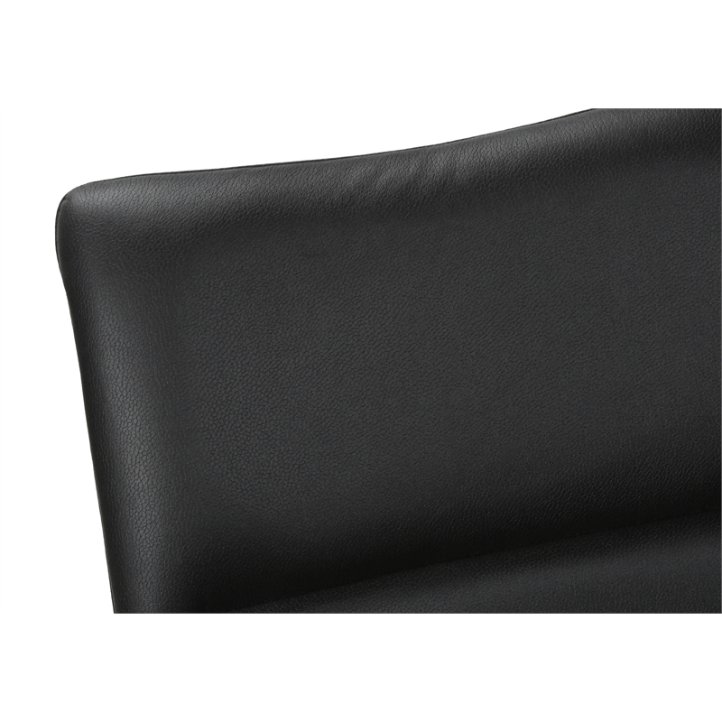 Pemberly Row Set of 2 Upholstered Dining Chairs in Black Faux Leather