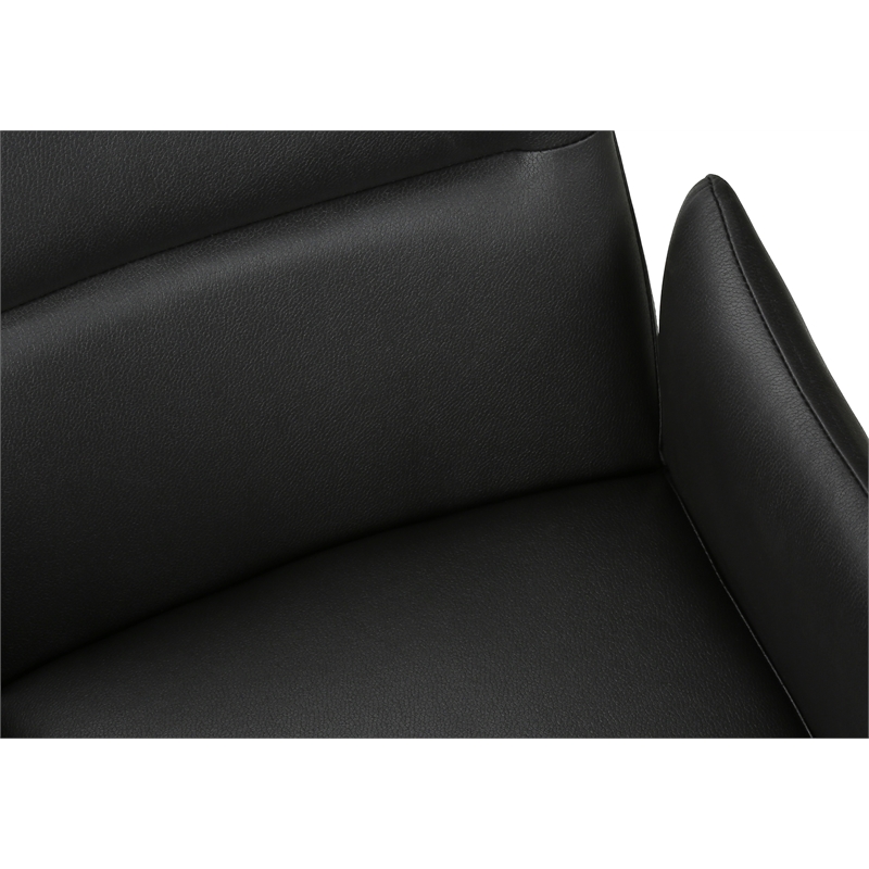Pemberly Row Set of 2 Upholstered Dining Chairs in Black Faux Leather