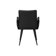 Pemberly Row Set of 2 Upholstered Dining Chairs in Black Faux Leather