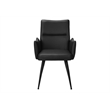 Pemberly Row Set of 2 Upholstered Dining Chairs in Black Faux Leather