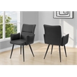 Pemberly Row Set of 2 Upholstered Dining Chairs in Black Faux Leather
