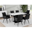 Pemberly Row Set of 2 Upholstered Dining Chairs in Black Faux Leather