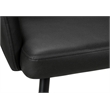 Pemberly Row Set of 2 Upholstered Dining Chairs in Black Faux Leather