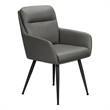 Pemberly Row Set of 2 Contemporary Dining Chairs in Gray Faux Leather