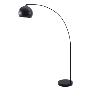 Pemberly Row Contemporary 74&quot Arc Floor Lamp in Sleek Black Metal