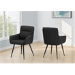Pemberly Row Set of 2 Contemporary Dining Chairs in Black Faux Leather