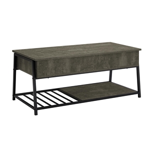 Pemberly Row 42&quot Lift-Top Coffee Table with Storage in Dark Bronze Laminate
