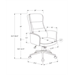 Pemberly Row High-Back Executive Office Chair in Brown Faux Leather with Chrome