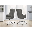 Pemberly Row High-Back Executive Office Chair in Gray Faux Leather with Chrome
