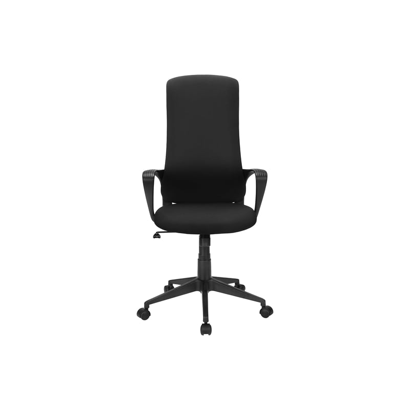 Pemberly Row High-Back Executive Office Chair in Black Fabric with Swivel Base