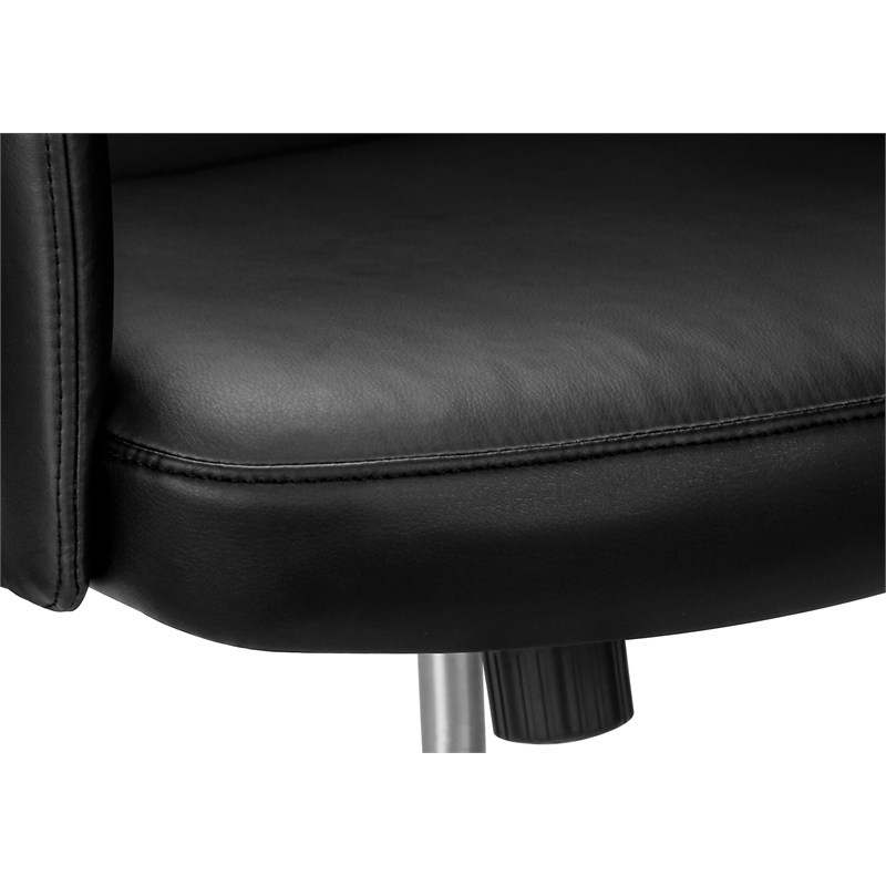 Pemberly Row Black Faux Leather High-Back Executive Office Chair with Headrest
