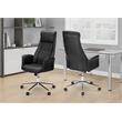 Pemberly Row Black Faux Leather High-Back Executive Office Chair with Headrest