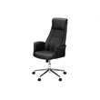 Pemberly Row Black Faux Leather High-Back Executive Office Chair with Headrest