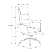 Pemberly Row Black Faux Leather High-Back Executive Office Chair with Headrest