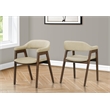 Pemberly Row Set of 2 Mid-Century Dining Chairs in Sand Fabric with Dark Walnut