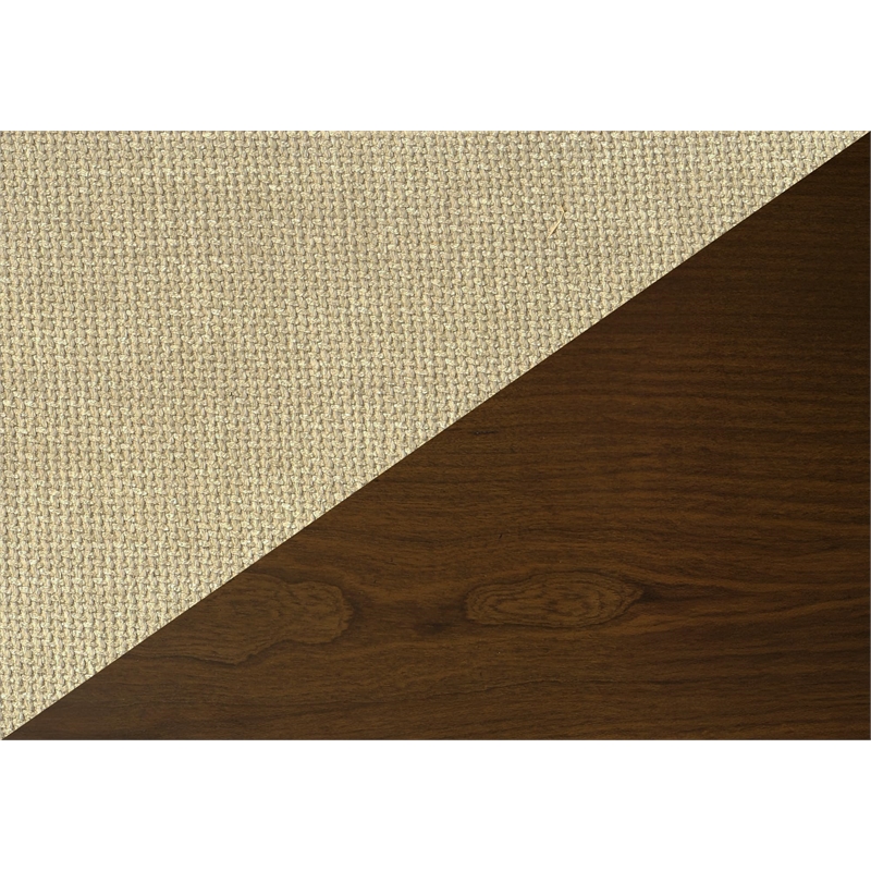 Pemberly Row Set of 2 Mid-Century Dining Chairs in Sand Fabric with Dark Walnut