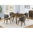 Pemberly Row Set of 2 Dining Chairs in Brown Woven Fabric with Walnut