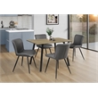 Pemberly Row Set of 2 Mid-Century Dining Chairs in Gray Faux Leather with Metal