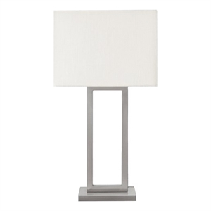 Pemberly Row 28&quot Nickel Metal Table Lamp with USB Port and Ivory Shade