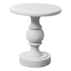 Pemberly Row 25&quot Round Indoor/Outdoor Pedestal Accent Table in White