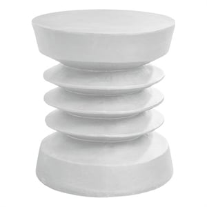 Pemberly Row 25&quot Round Coil-Design Indoor/Outdoor Accent Table in White