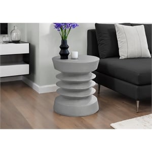 Pemberly Row 25&quot Round Coil-Design Indoor/Outdoor Accent Table in Gray