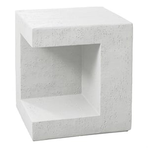 Pemberly Row 25&quot Square Cube Indoor/Outdoor Accent Table in White