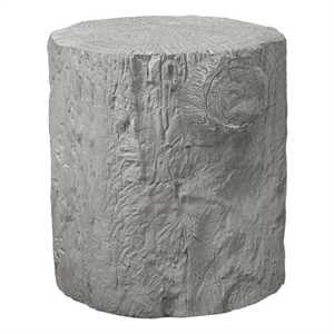 Pemberly Row 25&quot Round Tree Stump Indoor/Outdoor Accent Table in Gray