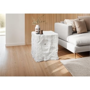 Pemberly Row 25&quot Square Wood-Look Indoor/Outdoor Accent Table in White