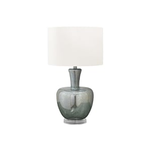 Pemberly Row 26&quot Sea Green Mercury-Glass Table Lamp with Ivory Shade