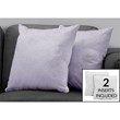 Pemberly Row Velvet Feathered Pattern Accent Throw Pillow Set of 2 in Purple