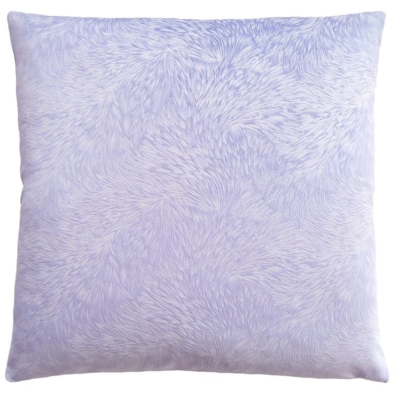 Pemberly Row 18x18 Velvet Feathered Pattern Accent Throw Pillow in Light Purple