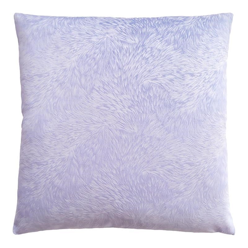 Pemberly Row 18x18 Velvet Feathered Pattern Accent Throw Pillow in Light Purple