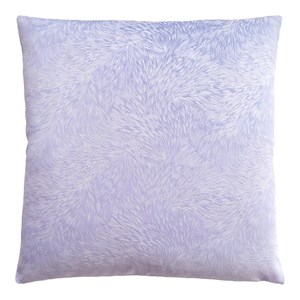 Pemberly Row 18x18 Velvet Feathered Pattern Accent Throw Pillow in Light Purple