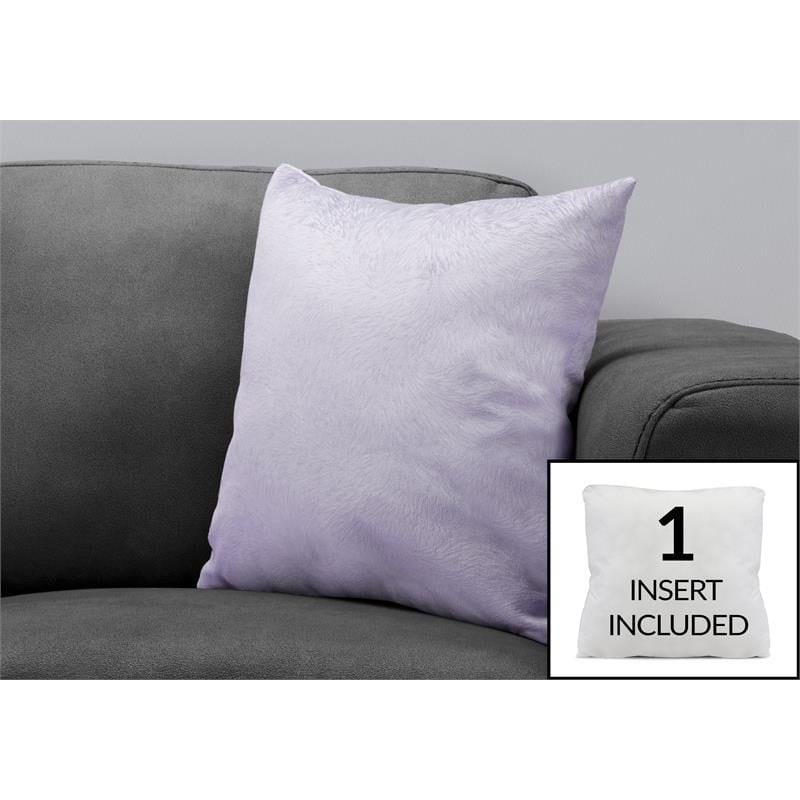 Pemberly Row 18x18 Velvet Feathered Pattern Accent Throw Pillow in Light Purple